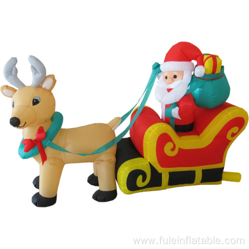 Hot inflatable santa sleigh for Christmas decoration